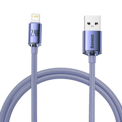 倍思Baseus 2m/2.4A晶耀布質手機充電線 USB to lightning智能數據線iPhone快充線編織