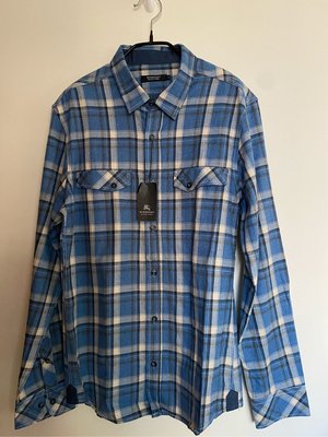 BURBERRY BLACK LABEL 絕版出清價 戰馬1999 日本帶回藍色格紋 格紋襯衫  百分百棉質 非常舒服 3號 快➕1
