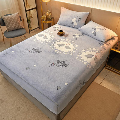 床包新款珊瑚絨床笠單件加厚席夢思床墊學生宿舍床罩全包保護罩
