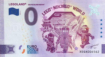 歐盟0 樂高系列 幻影忍者2022-4 紀念鈔 全新UNC5906