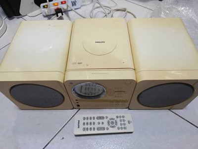 附遙控Philips飛利浦Music Cube方塊型超迷你音響CD USB FM都正常MCM103/96 浴面板裂 泛黃