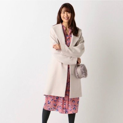 全新日本貴婦品牌✨ k組曲kumikyoku羊毛排釦大衣查斯克大衣/米色