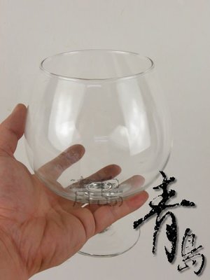 AS/M。。。青島水族。。。店長嚴選------高透明精緻玻璃酒杯缸(金魚缽) 金魚缸==大