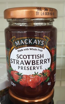 2/29前 一次買2瓶 單瓶130 Mackays蘇格蘭梅凱 草莓果醬果醬 淨重113g/瓶 單價 天然草莓含量35% 最新到期日：2027/1