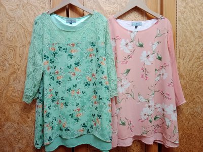 T全新【唯美良品】LAURA VERA 綠色雪紡上衣~ W331-5513  有同款粉色XL