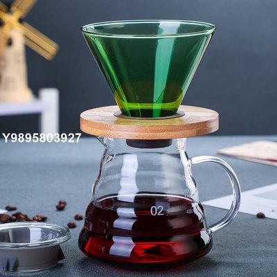 廠家彩色玻璃濾杯 高硼硅耐冷熱玻璃手沖咖啡濾杯 咖啡壺 可log（規格不同價格也不同）