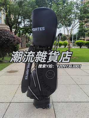 高爾夫球包高爾夫球包新拉桿拖輪GOLF球袋桿包PG笑臉PU防水9寸標準帶輪球包
