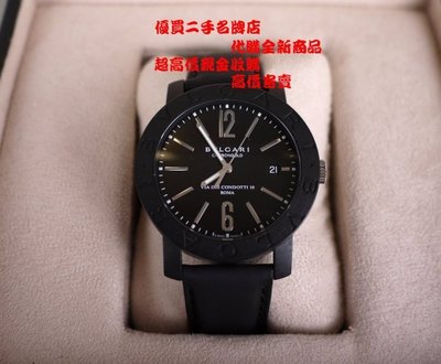 優買二手名牌店 BVLGARI 寶格麗 BVLGARI 40MM 康多堤 黑 碳纖維 機械錶 手錶 自動錶 城市 錶