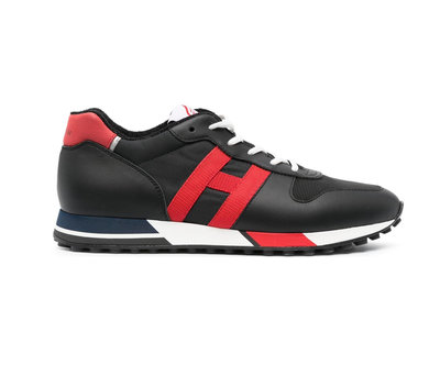 [全新真品代購] HOGAN 黑紅配色 異材質拼接 休閒鞋 / 運動鞋 (H383)