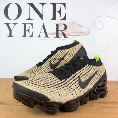 【正品】ONE YEAR_ Nike Air VaporMax Flyknit 3.0 黑色 彩虹 氣墊 AJ6900-006潮鞋