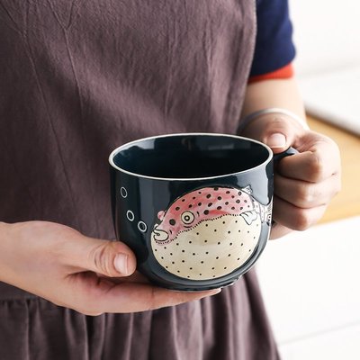 日式陶瓷杯大容量馬克杯帶蓋勺陶瓷牛奶麥片燕麥杯早餐杯水杯杯子大優惠