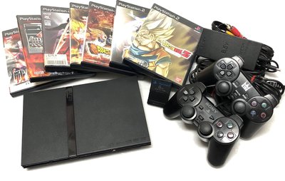 Sony PlayStation 2 PS2 Slim SCPH-70007 主機(已改機）、手把*2（原廠1副廠1）、原廠記憶卡8MB*1、原廠日製遊戲*7。