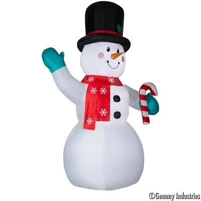 有動作充氣轉頭雪人，聖誕佈置/充氣擺飾好收納/聖誕充氣，節慶王【X007827】