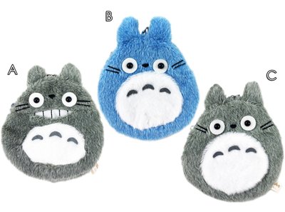【卡漫迷】 龍貓 絨毛 零錢包 灰 宮崎駿 Totoro 豆豆龍 拉鍊式 票卡包 小物收納包