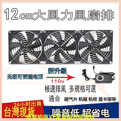 台灣出貨110V可調速雙鋼網散熱風扇 暴力風扇 超強電腦風扇 大風量 靜音通風 抽風扇 排風扇 空氣循環風扇12cm機箱
