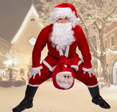 【現貨精選】天鵝絨聖誕老人服裝成熱銷人聖誕衣服套裝聖新誕老人衣服聖誕服裝促銷拍賣。 可開發票 衣服服裝裝飾裝扮復古表演服