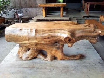 【原味手工家具】樟木樹頭原木造形桌、原木代工-台南 原木 家具