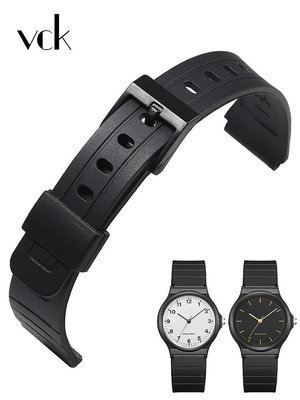手錶帶 適配卡西歐CASIO手錶帶小黑錶帶MQ24電子錶F-91樹脂硅膠學生錶鏈
