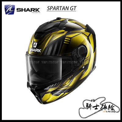 ⚠YB騎士補給⚠ SHARK SPARTAN GT Replikan 黑鉻金 KUQ 全罩 鯊魚 內墨片 眼鏡溝 安全帽