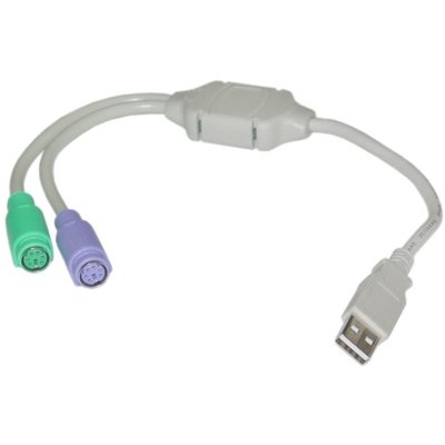【雅虎A店】(USB 轉 PS/2) to PS2鍵盤 滑鼠 轉接線 隨插即用