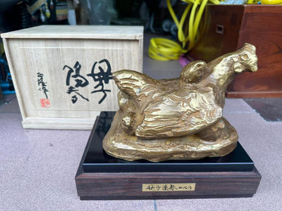 老日本 日本國寶級 雕塑大師 北村西望 生肖 雞 銅雕作品 1981年 作品