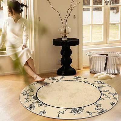 秘密花園地毯臥室床邊耐臟圓形法式復古風高級感鏡前毯防滑加厚墊