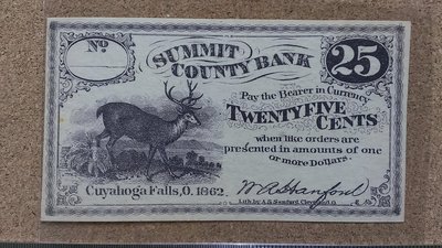 04-10-- 1862年美國25錢 紙鈔 未使用
