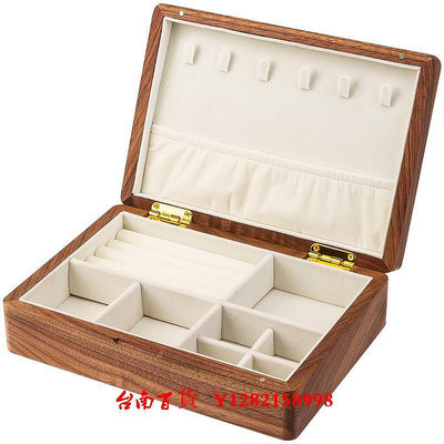 新品首飾盒首飾盒收納盒高檔精致手飾品實木質新款胡桃木收納盒結婚禮物飾品盒