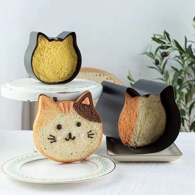 特賣-網紅貓咪吐司模具貓頭可愛卡通動物造型面包模不粘家用烘焙工具