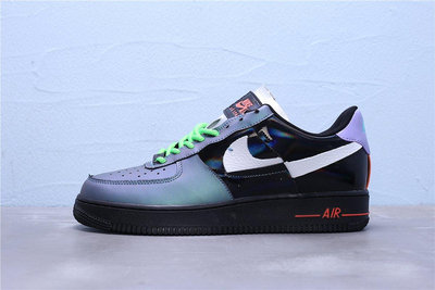 Nike Air Force 1 07 黑綠 漆皮 解構 斷勾 休閒運動板鞋 男女鞋 CT7359-001【ADIDAS x NIKE】