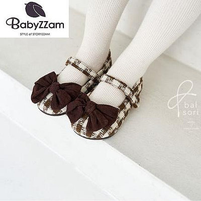 ※妳好，可愛※』妳好可愛韓國童鞋 Babyzzam~正韓 經典歐風格紋蝴蝶結娃娃鞋 學院風娃娃鞋