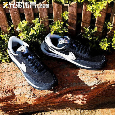 兄弟體育NikeXSacai聯名黑藍藤原浩閃電黑厚底跑步鞋DH2684-400