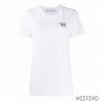 【WEEKEND】 OFF WHITE Paper Clip 迴紋針 箭頭 短袖 上衣 T恤 白色 20秋冬