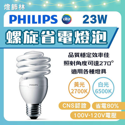 【燈飾林】PHILIPS 飛利浦 HELIX T2 E27 23W 螺旋 省電燈泡 螺旋省電燈泡 節能省電110V