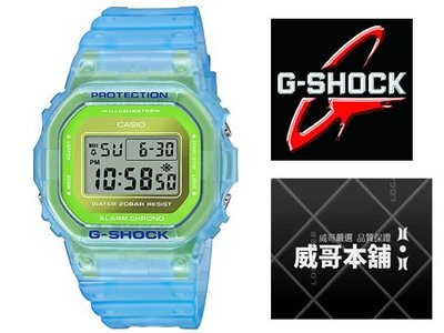 【威哥本舖】Casio台灣原廠公司貨 G-Shock DW-5600LS-2 半透明螢光雙顯錶 DW-5600LS