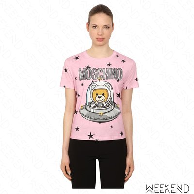 【WEEKEND】 MOSCHINO UFO Spaceship 星星 短袖 T恤 粉色 18秋冬