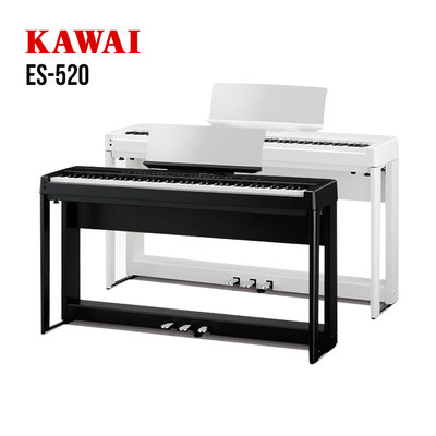小叮噹的店 - KAWAI ES520 88鍵 便攜式 電鋼琴 數位鋼琴 舞台型 套裝 黑白兩色
