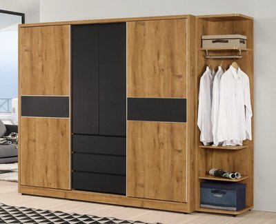 loft工業風臥室衣櫃整體木衣櫥儲物櫃櫃子家用組合衣櫃