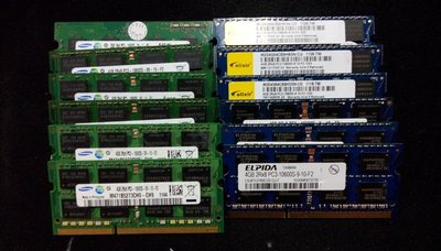 【大武郎】二手  ELPIDE 三星 海力士 筆記型 記憶體 DDR3-1333 10600s 4G 雙面顆粒 隨機出貨