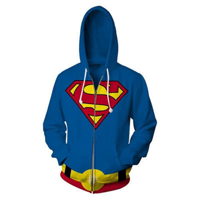 Super Man 連帽衛衣 3D數碼印刷 拉鏈衛衣 超級英雄 夾克 拉鏈衫 連帽衫 時尚外套