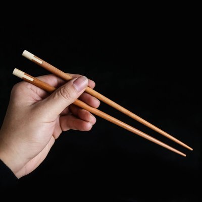 日式簡約朱紅木竹子拼接實木筷子創意尖頭日料壽司筷子家用筷子