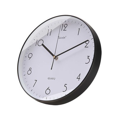 時鐘亞馬遜掛鐘客廳簡約靜音無聲石英鐘創意鐘表塑料圓形時鐘