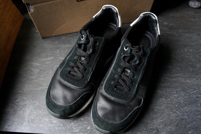 【一元起標】客戶寄賣二手美品 Clarks異材質拼接綁帶休閒鞋 透氣運動鞋  UK7.5