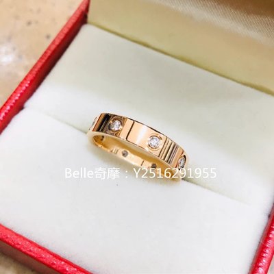 流當奢品 Cartier 卡地亞 LOVE結婚戒指系列 8顆鑽石18K玫瑰金戒指 B4050800 真品現貨