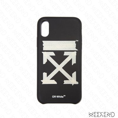 【WEEKEND】 OFF WHITE Tape Arrows 膠帶箭頭 Iphone X XS 手機殼 黑色 20春夏