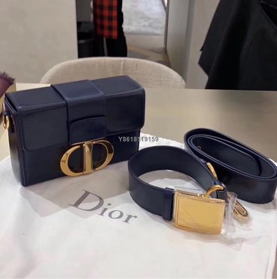 【二手】Dior迪奧女包新款CD蒙田mini方盒子寬肩帶單肩包斜挎包多色