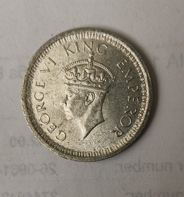 【特惠】英屬印度 1945年 大L 喬治六世 盧比銀幣64611