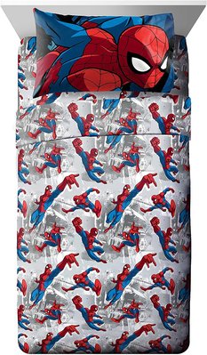 預購 美國帶回 Marvel Spiderman 蜘蛛人 可愛兒童寢具床單+枕頭套+防塵單 3件組 質料好 粉絲最愛