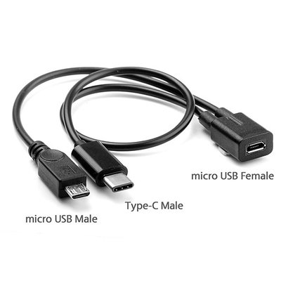 UC-004 Micro充電線 Type-C充電線 手機充電線 平板充電線 Micro一分二雙充電線 可充電兩種介面