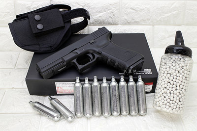 台南 武星級 KJ KP17 GLOCK G17 手槍 CO2槍 + CO2小鋼瓶 + 奶瓶 + 槍套 ( 葛拉克克拉克